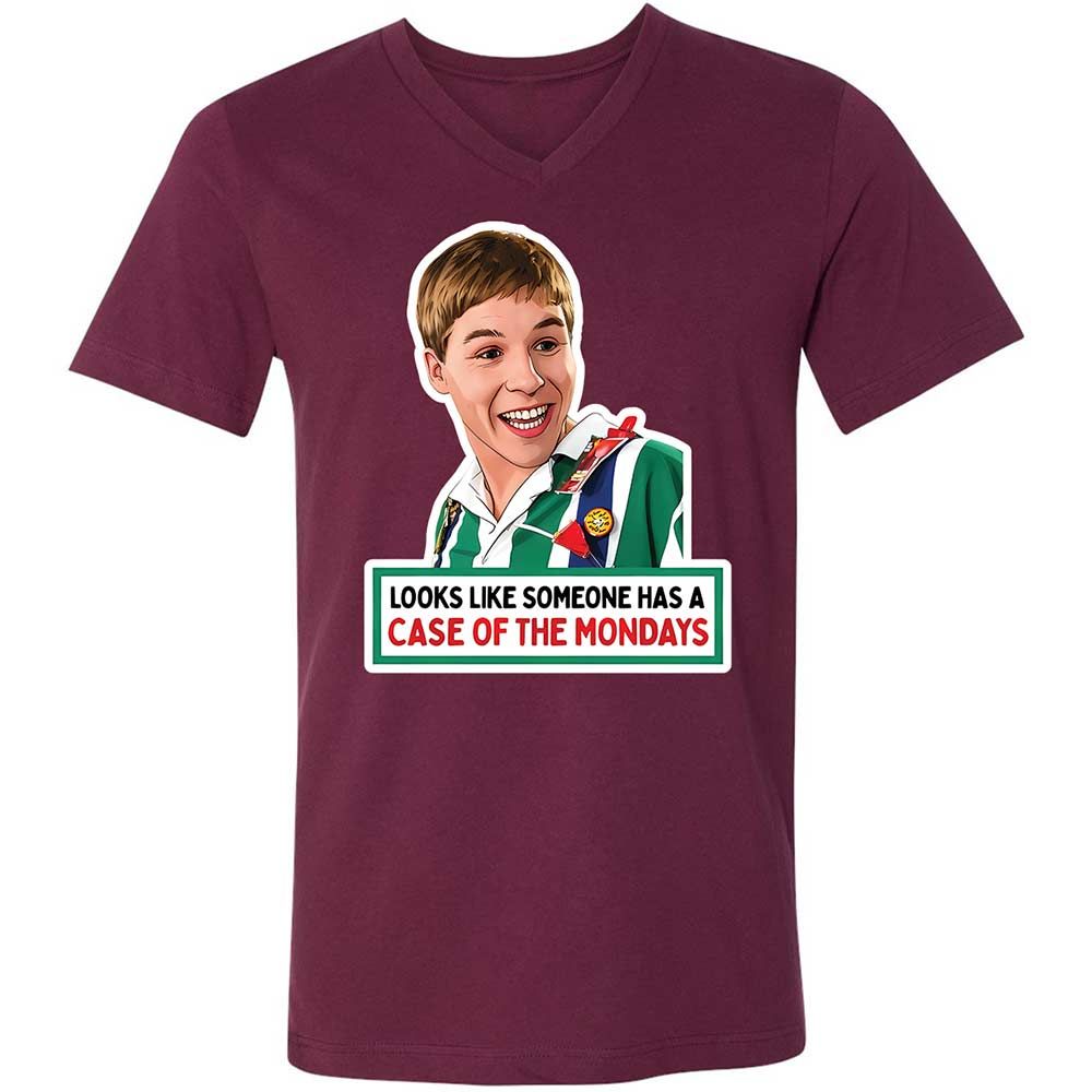Unisex V-Neck T-Shirt - 7FD8VSW6 - Maroon - 8