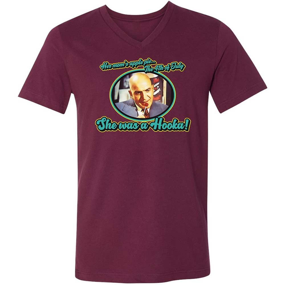 Unisex V-Neck T-Shirt - 1C95DFR7 - Maroon - 8