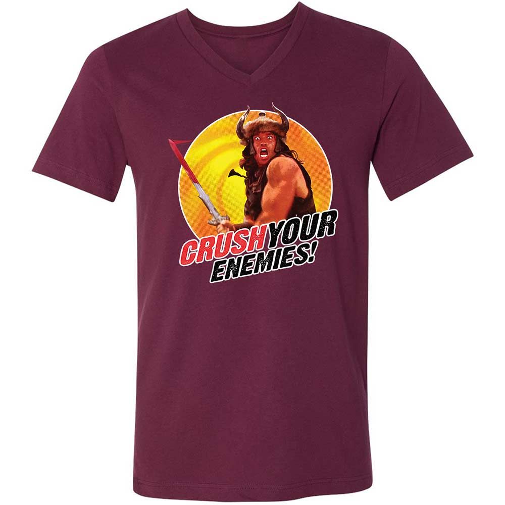 Unisex V-Neck T-Shirt - KTC9SBGY - Maroon - 8
