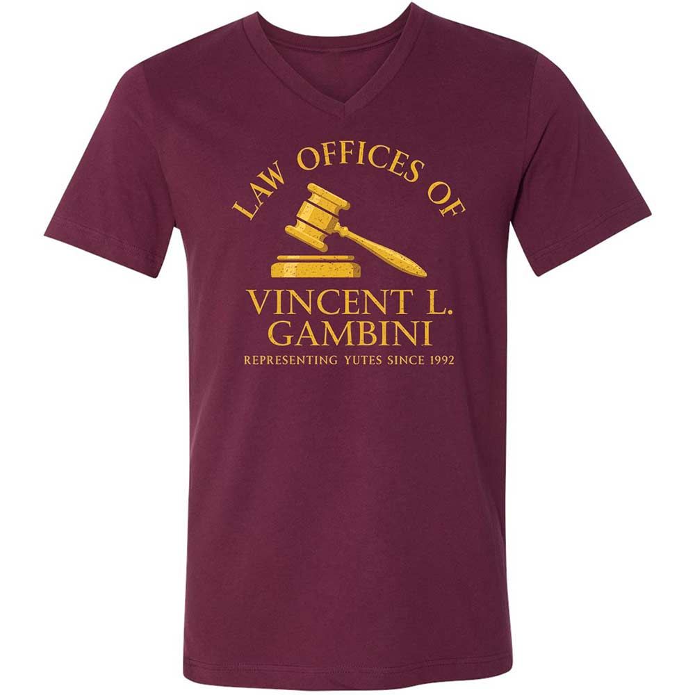 Unisex V-Neck T-Shirt - 7S1UDBRF - Maroon - 8