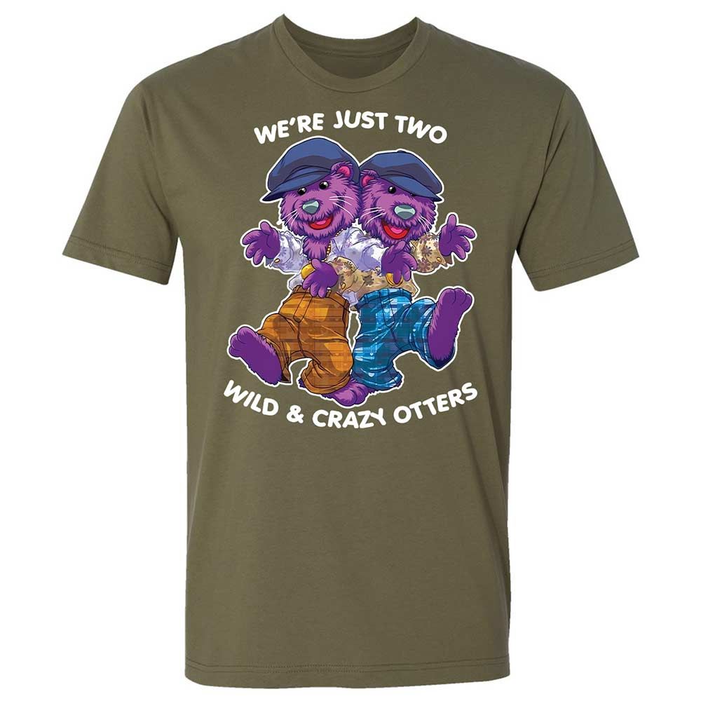Two wild & crazy otters - Military Green - 8