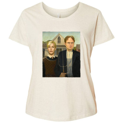 Ladies Curvy Jersey - 8ZXR7676 - Natural Heather - 8