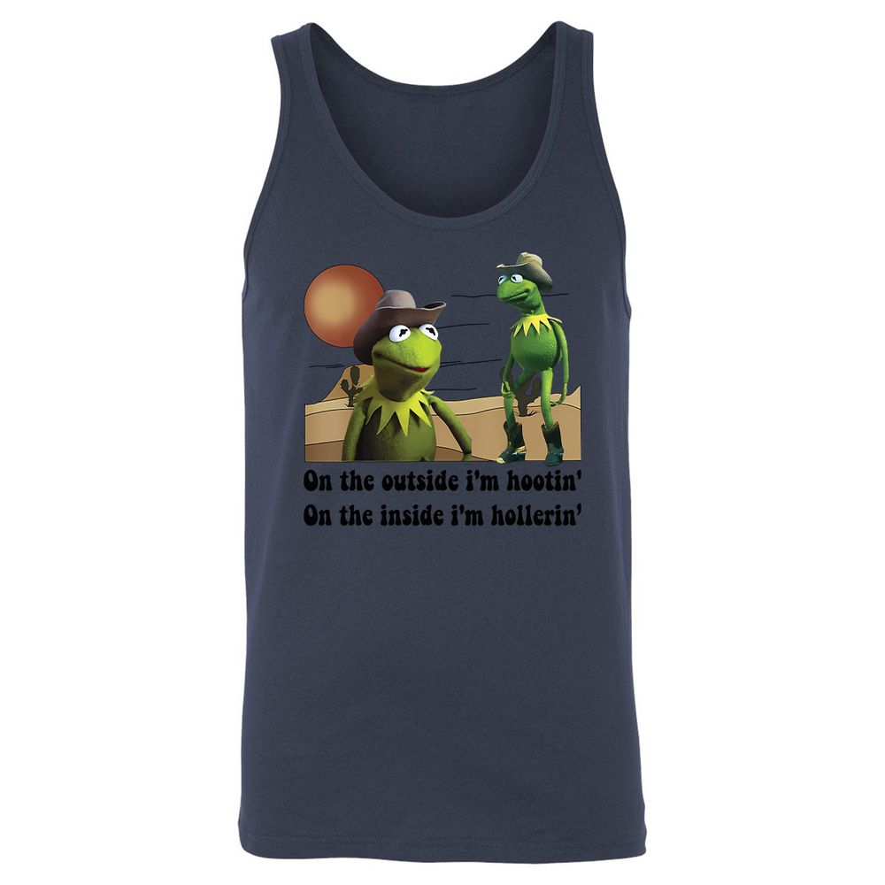 On the outside I'm hootin on the inside I'm hollerin - Navy - 8