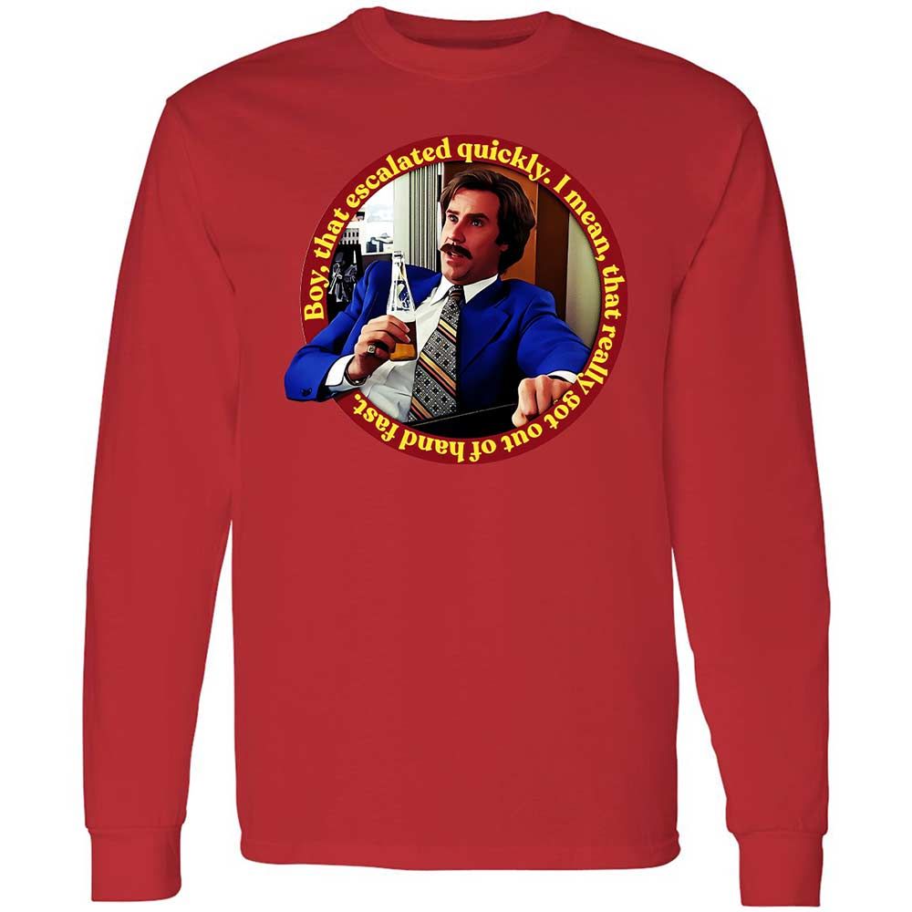 Long Sleeve T-Shirt - 8B4JUHJQ - Red - 8