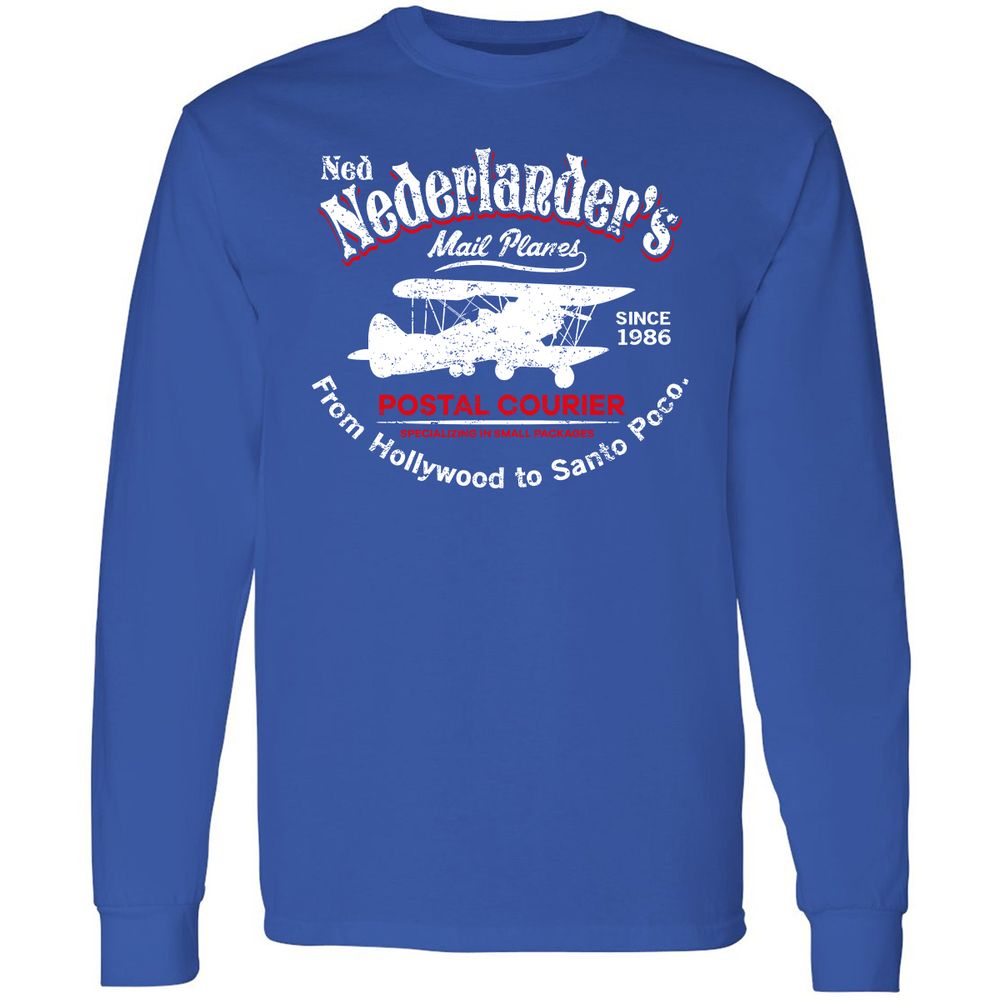Long Sleeve T-Shirt - W9KPQUZS - Royal - 8