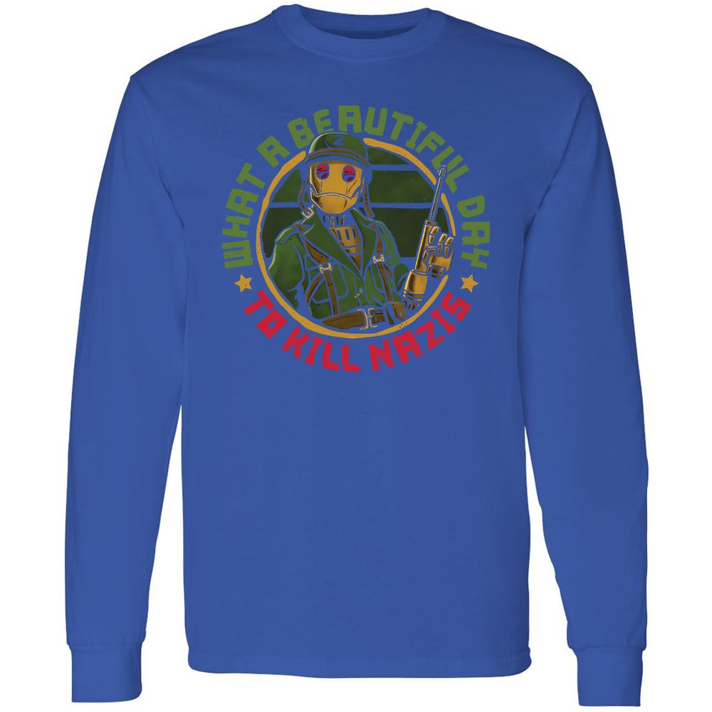 Long Sleeve T-Shirt - BHNA1P4Q - Royal - 8