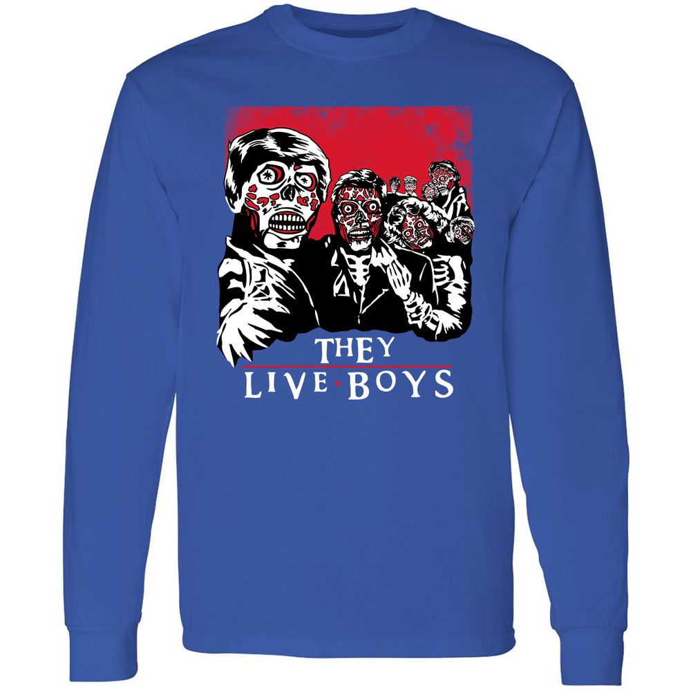Long Sleeve T-Shirt - B63RZX96 - Royal - 8