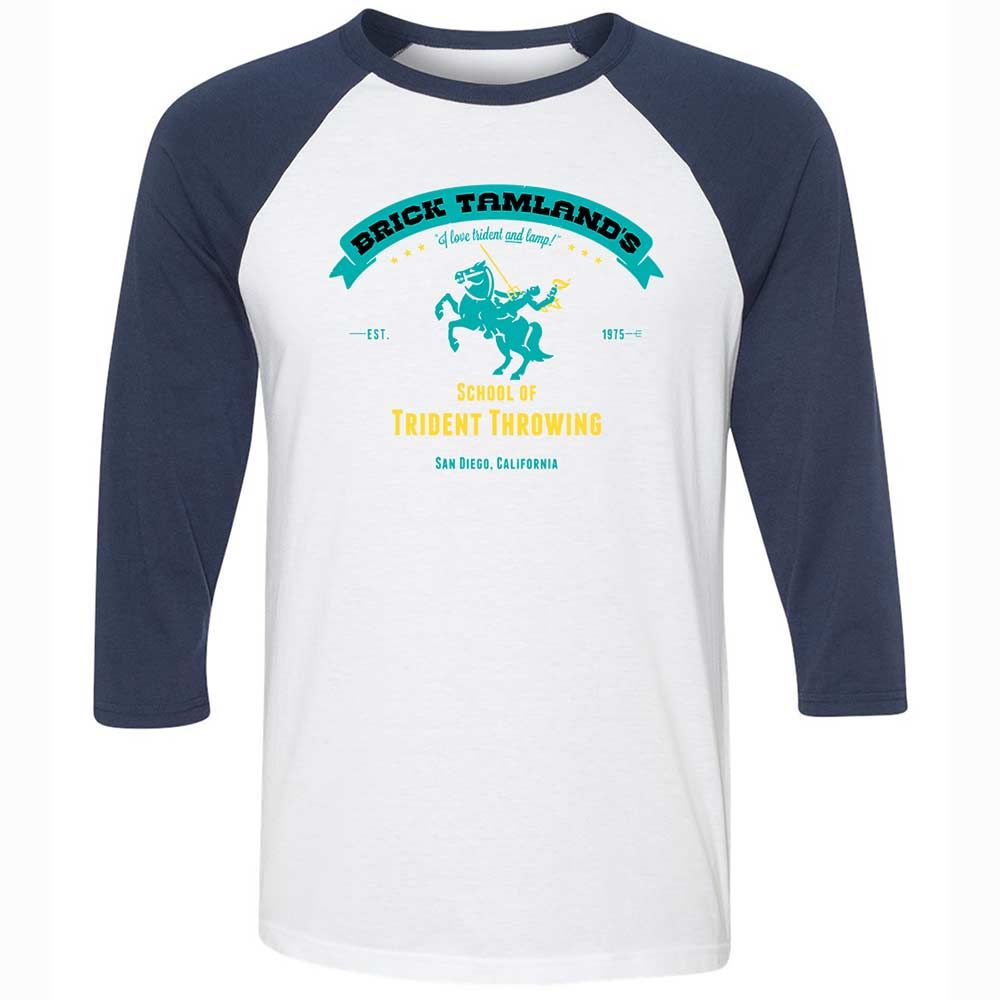 Unisex 3/4 Baseball Tee - V1DNRY2R - White/Navy - 8
