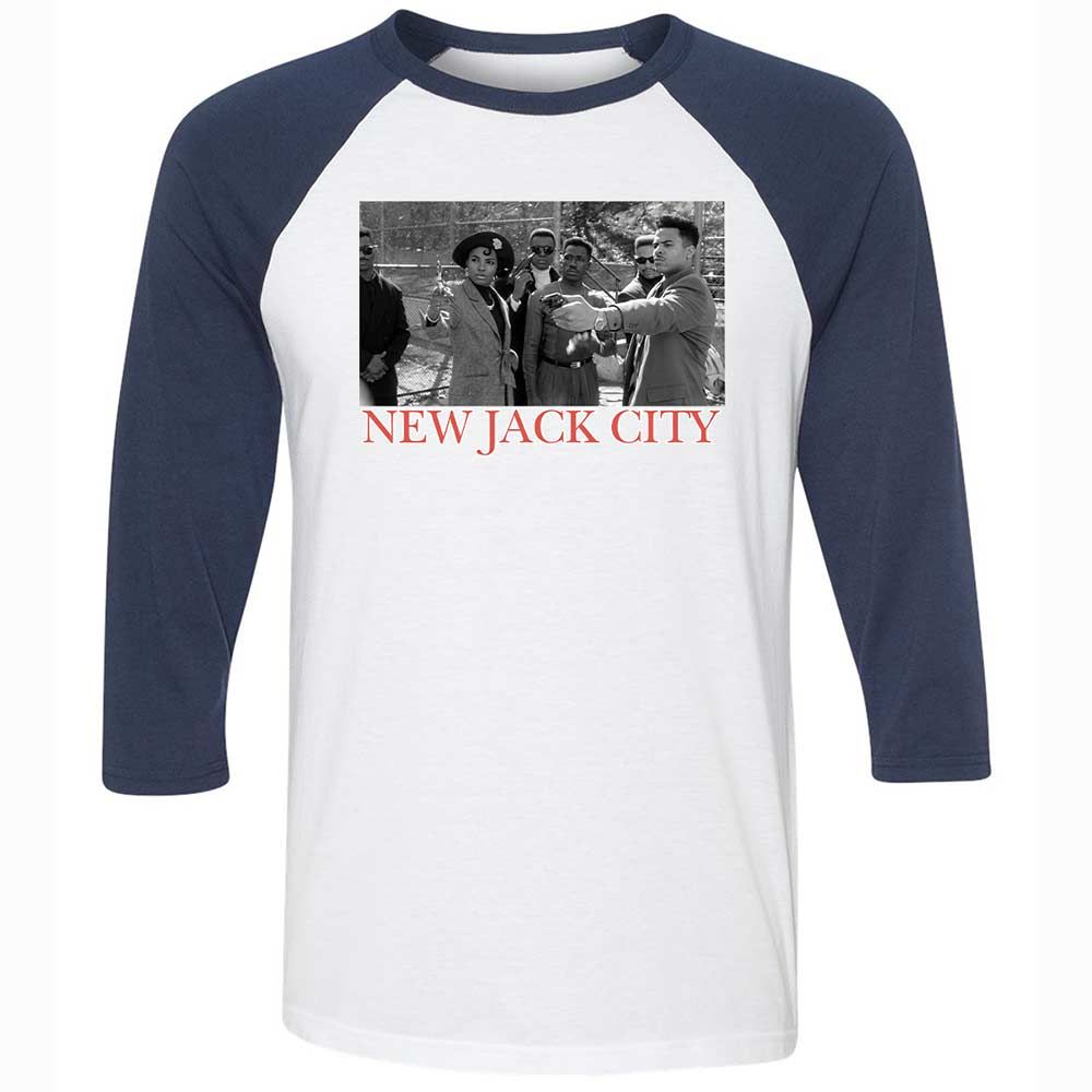 Unisex 3/4 Baseball Tee - KKRDCX2W - White/Navy - 8