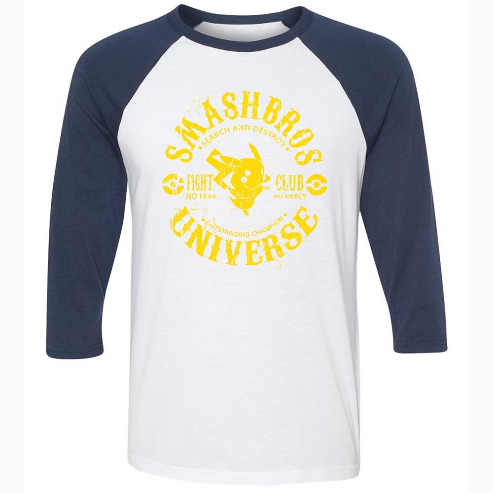 Unisex 3/4 Baseball Tee - GYJFH7M5 - White/Navy - 8