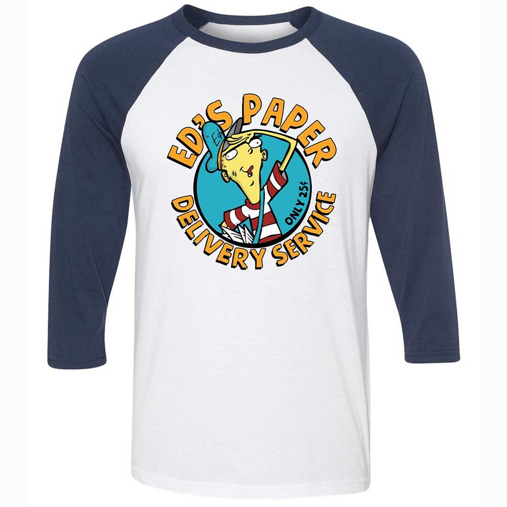 Unisex 3/4 Baseball Tee - EGMQ9XRN - White/Navy - 8