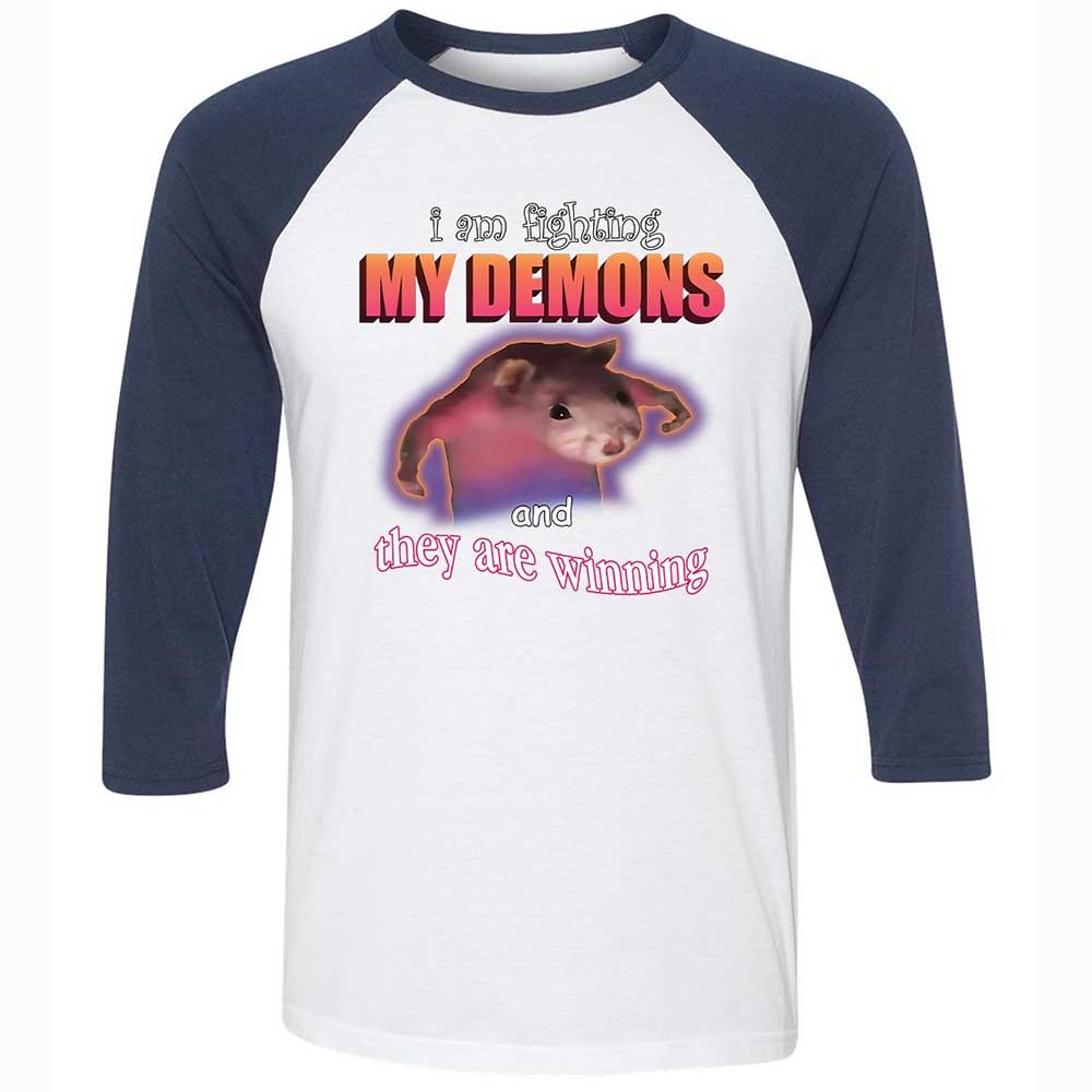 I'm fighting my demons - White/Navy - 8