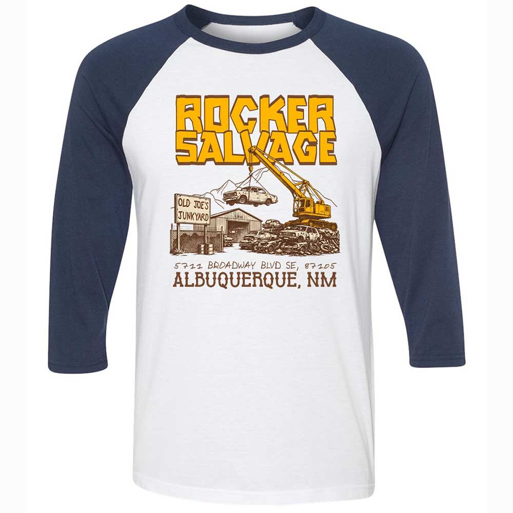Unisex 3/4 Baseball Tee - K6R3AVJS - White/Navy - 8