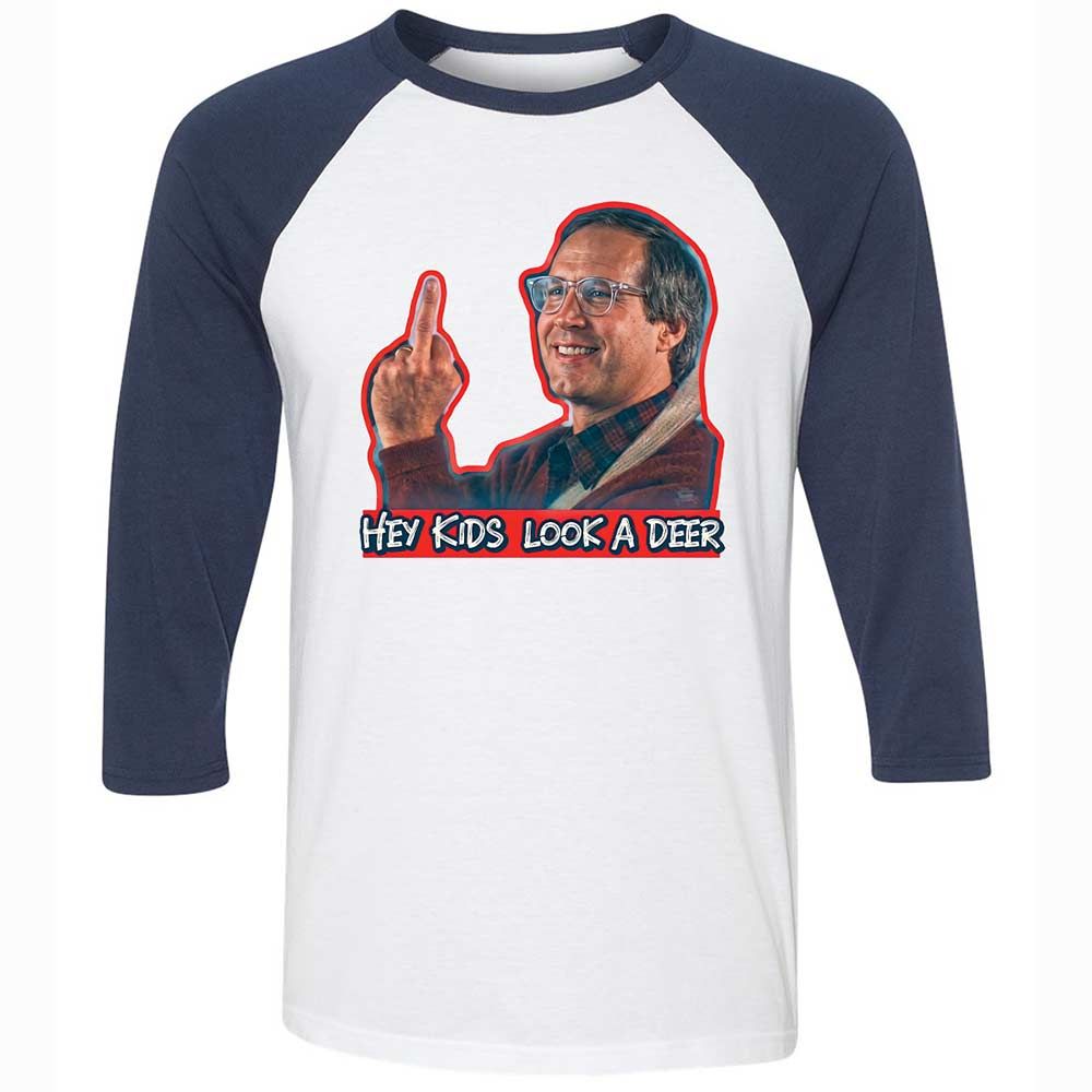 Hey Kids, Look a Deer - White/Navy - 8