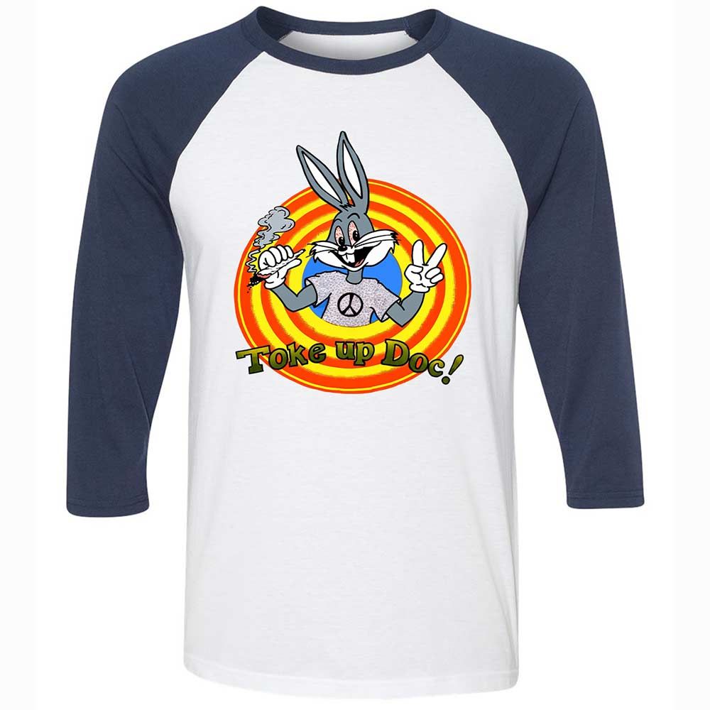 Unisex 3/4 Baseball Tee - 5B7PTPAM - White/Navy - 8