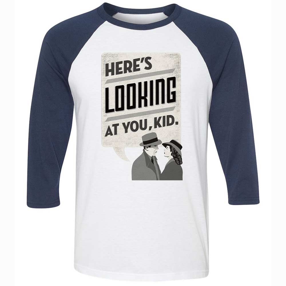 Here's Looking at You Kid - White/Navy - 8