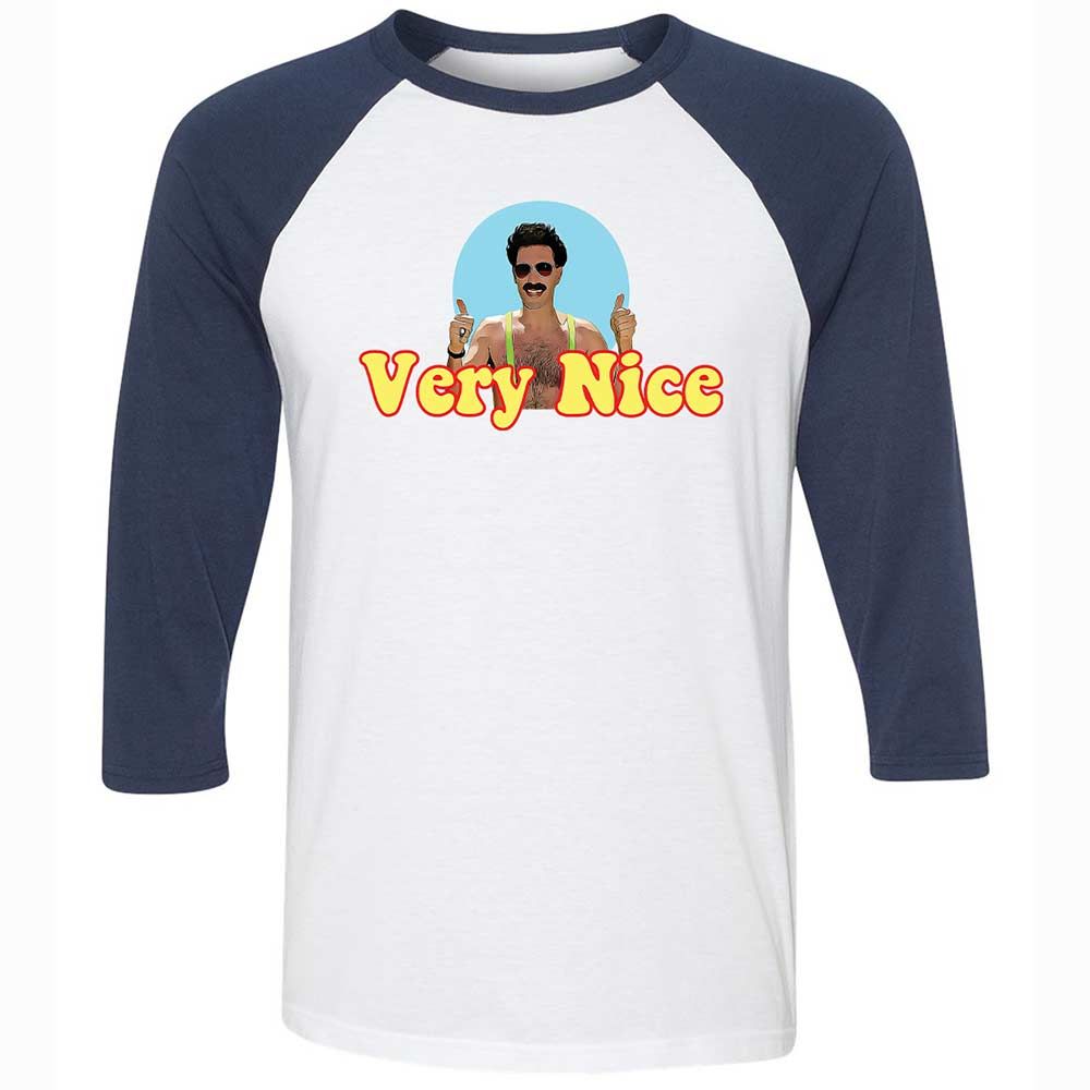 Unisex 3/4 Baseball Tee - E116GZS9 - White/Navy - 8