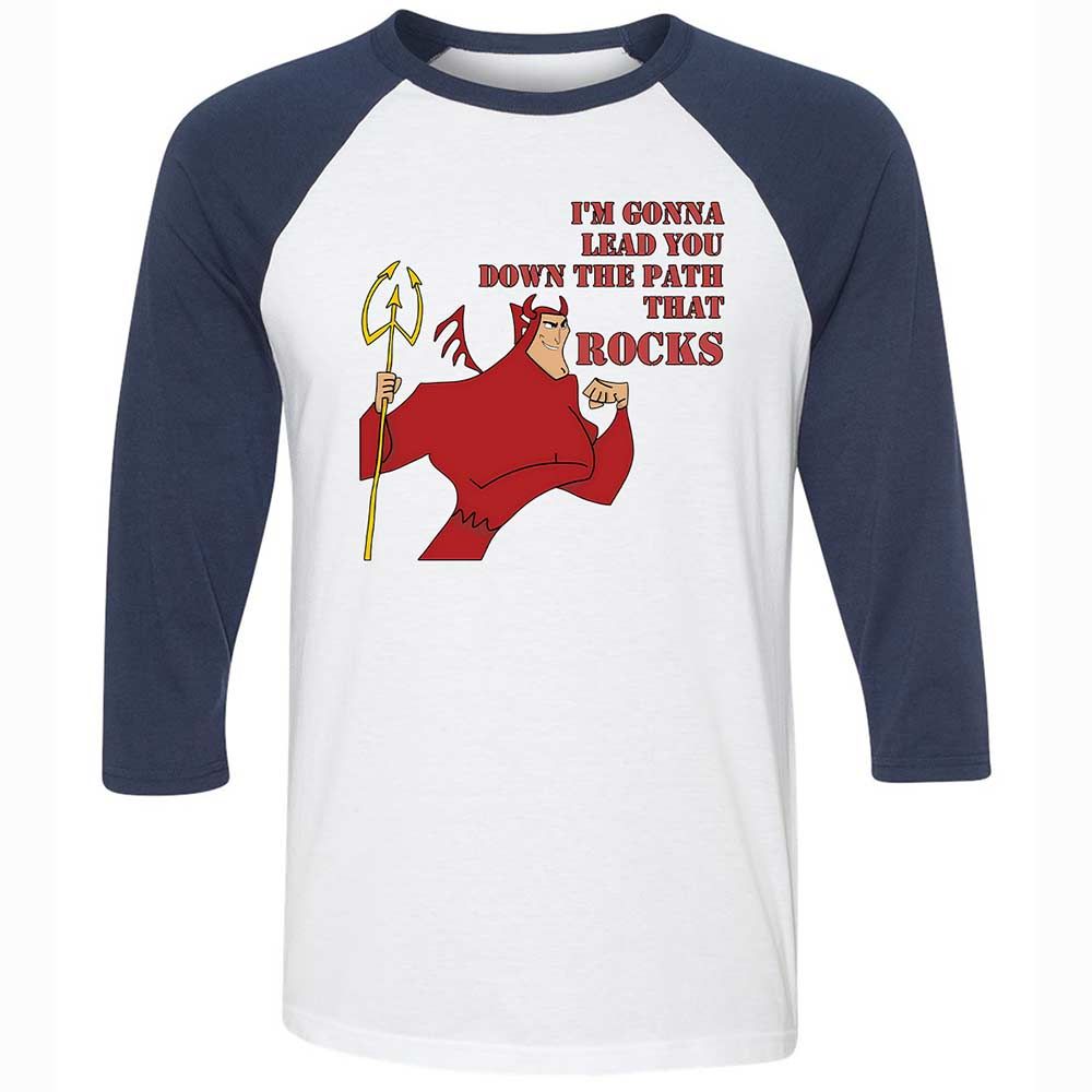 Unisex 3/4 Baseball Tee - WJKWDVDE - White/Navy - 8