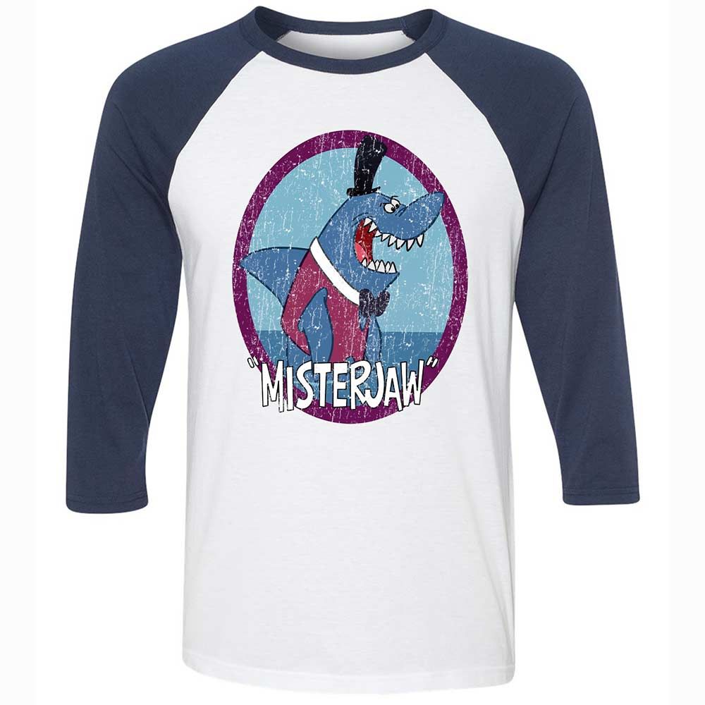Unisex 3/4 Baseball Tee - SCRUTWT3 - White/Navy - 8