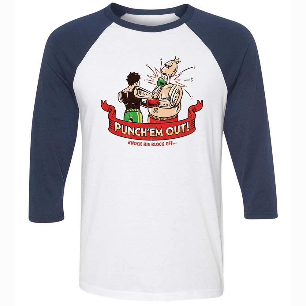 Unisex 3/4 Baseball Tee - JDHDNJ78 - White/Navy - 8