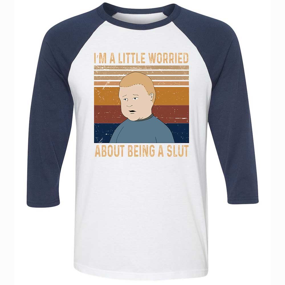 I'm a Little Worried About Being a Slut - White/Navy - 8