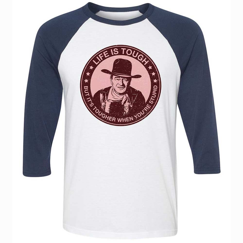 Unisex 3/4 Baseball Tee - D7QU22NY - White/Navy - 8