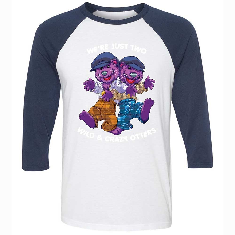 Two wild & crazy otters - White/Navy - 8
