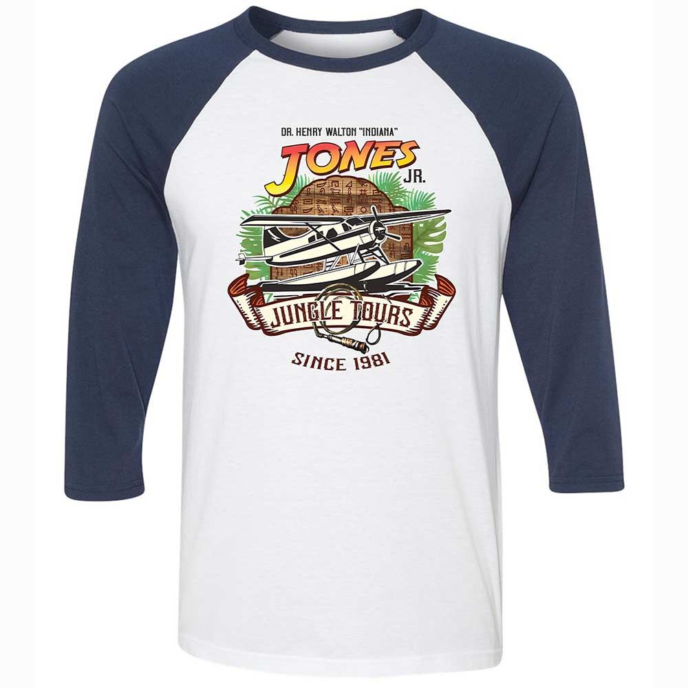 Unisex 3/4 Baseball Tee - NEDPVL71 - White/Navy - 8