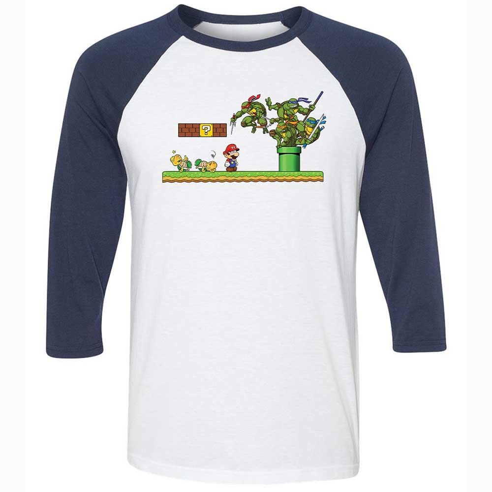 Unisex 3/4 Baseball Tee - VL5WHL6F - White/Navy - 8