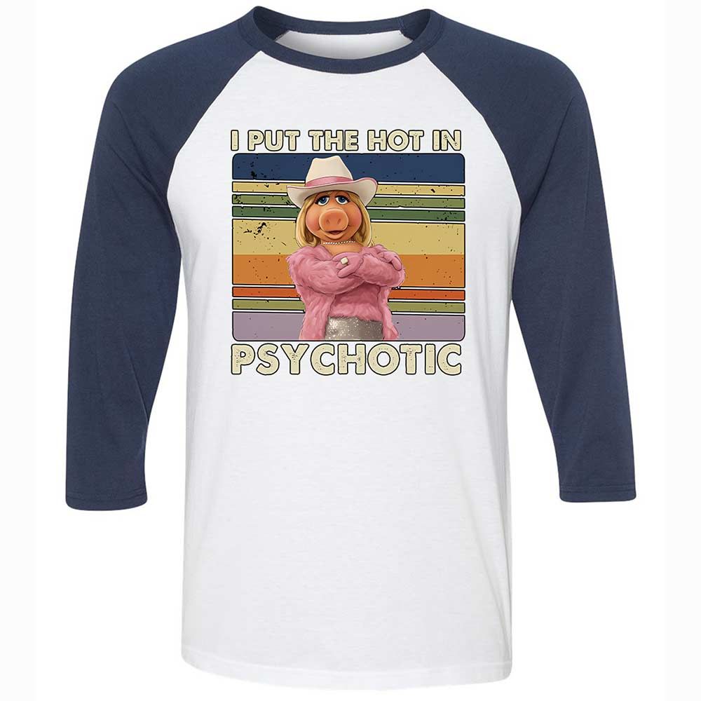 Unisex 3/4 Baseball Tee - RGCESP83 - White/Navy - 8