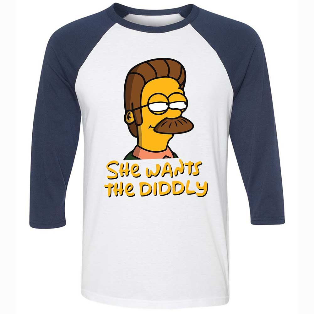 She Wants The Diddly - White/Navy - 8