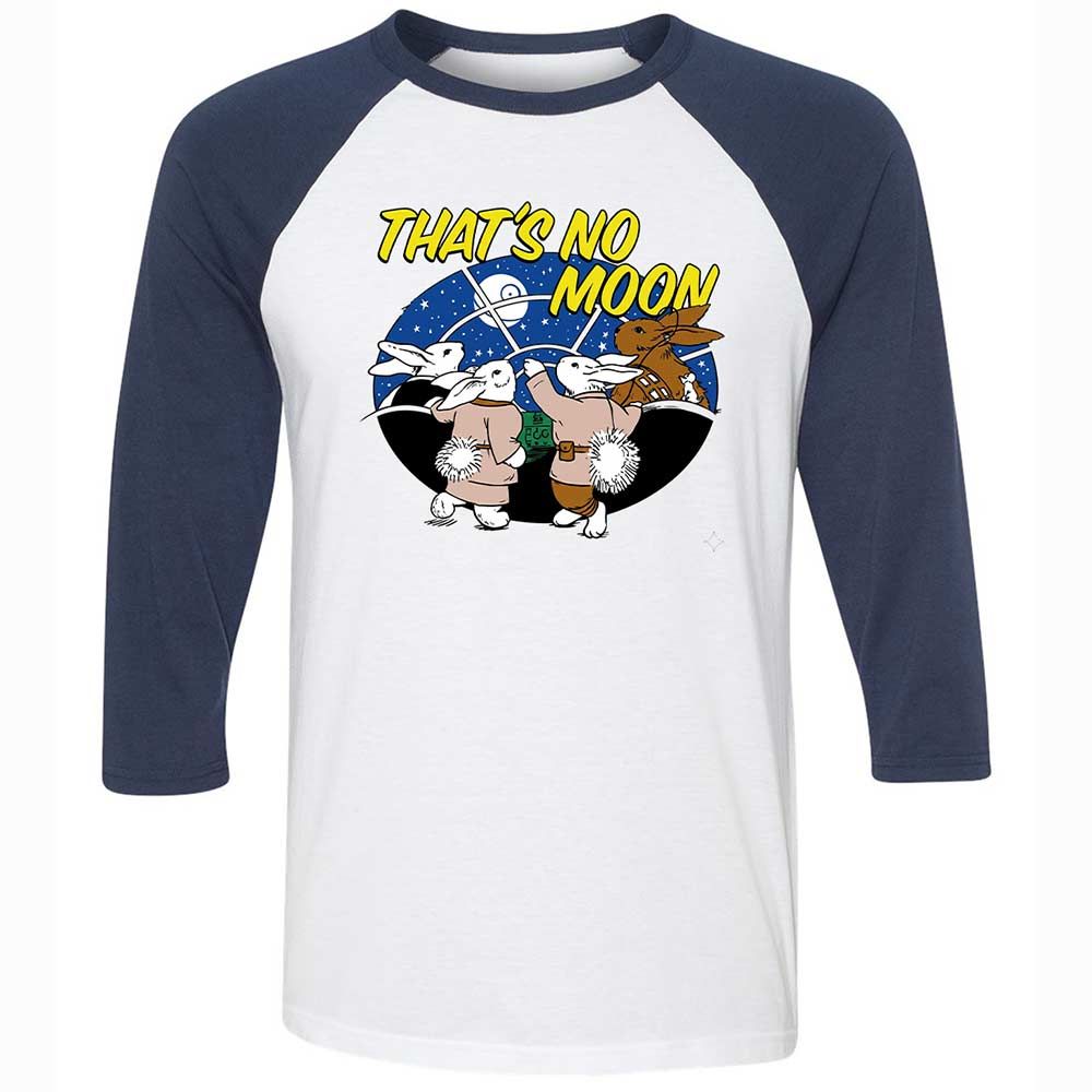 Unisex 3/4 Baseball Tee - White - White/Navy - 8