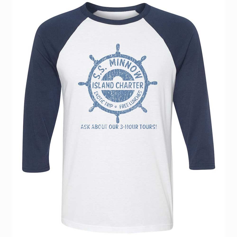 Unisex 3/4 Baseball Tee - 5HCH1WB1 - White/Navy - 8