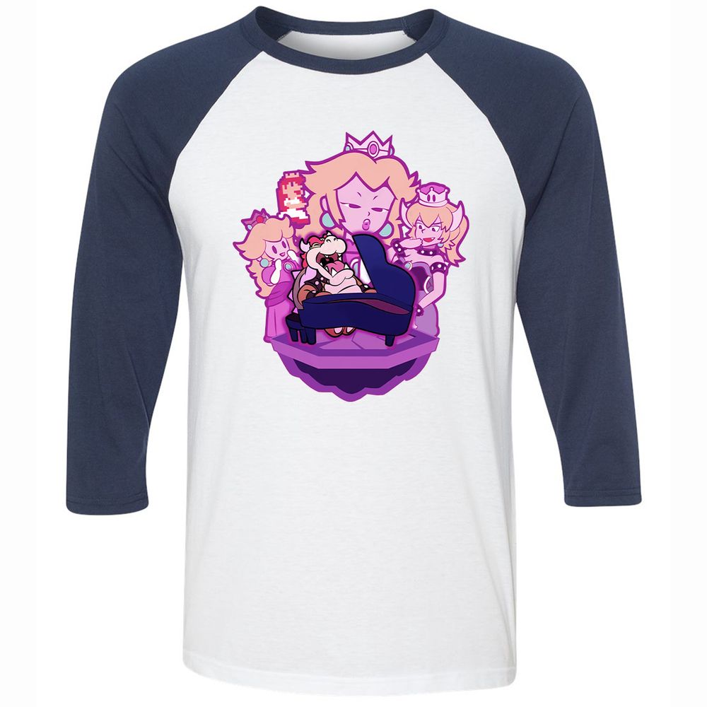Unisex 3/4 Baseball Tee - URUNYGJ3 - White/Navy - 8