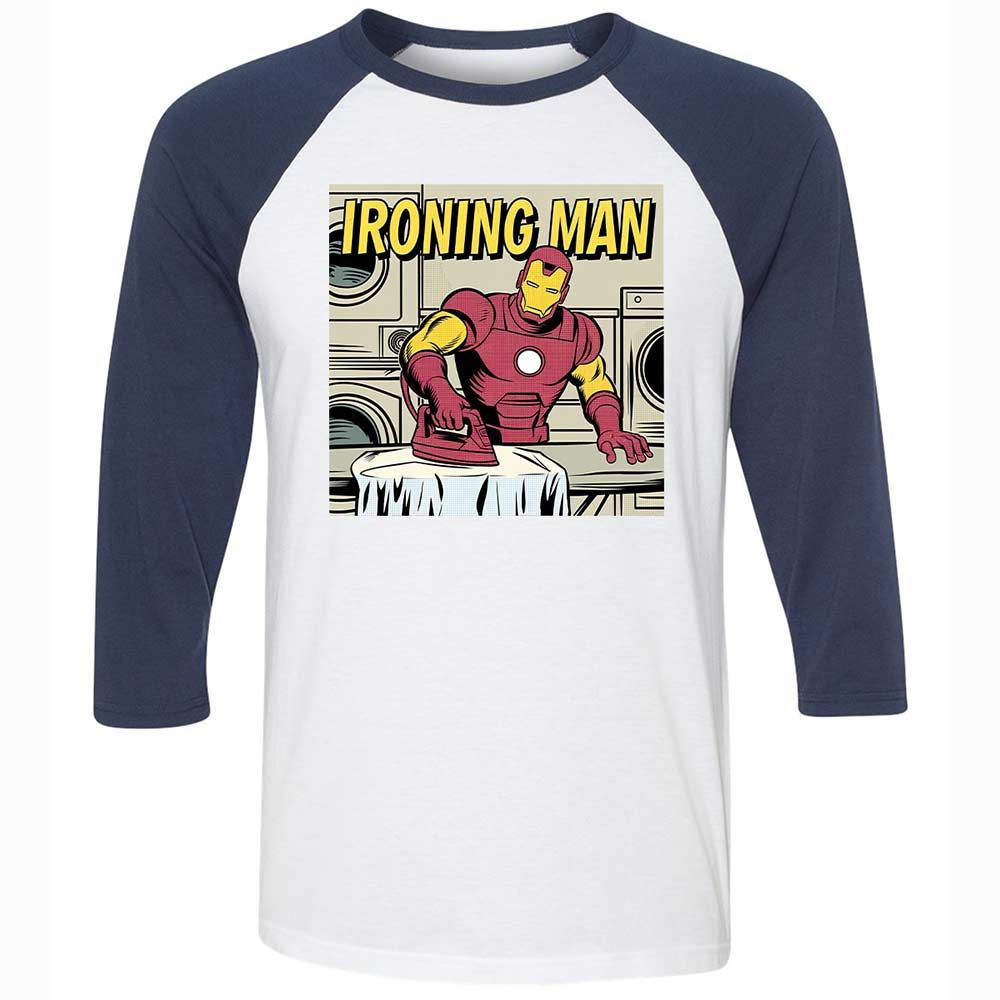 Unisex 3/4 Baseball Tee - ZMKWTRDA - White/Navy - 8