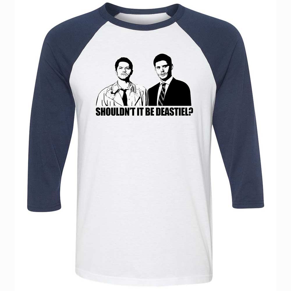 Unisex 3/4 Baseball Tee - XFZA6L6U - White/Navy - 8