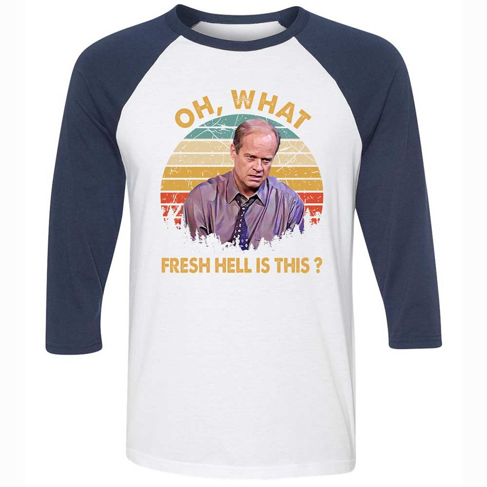 Oh What Fresh Hell Is This - White/Navy - 8