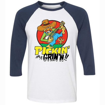Pickin' and a Grinnin - White/Navy - 8