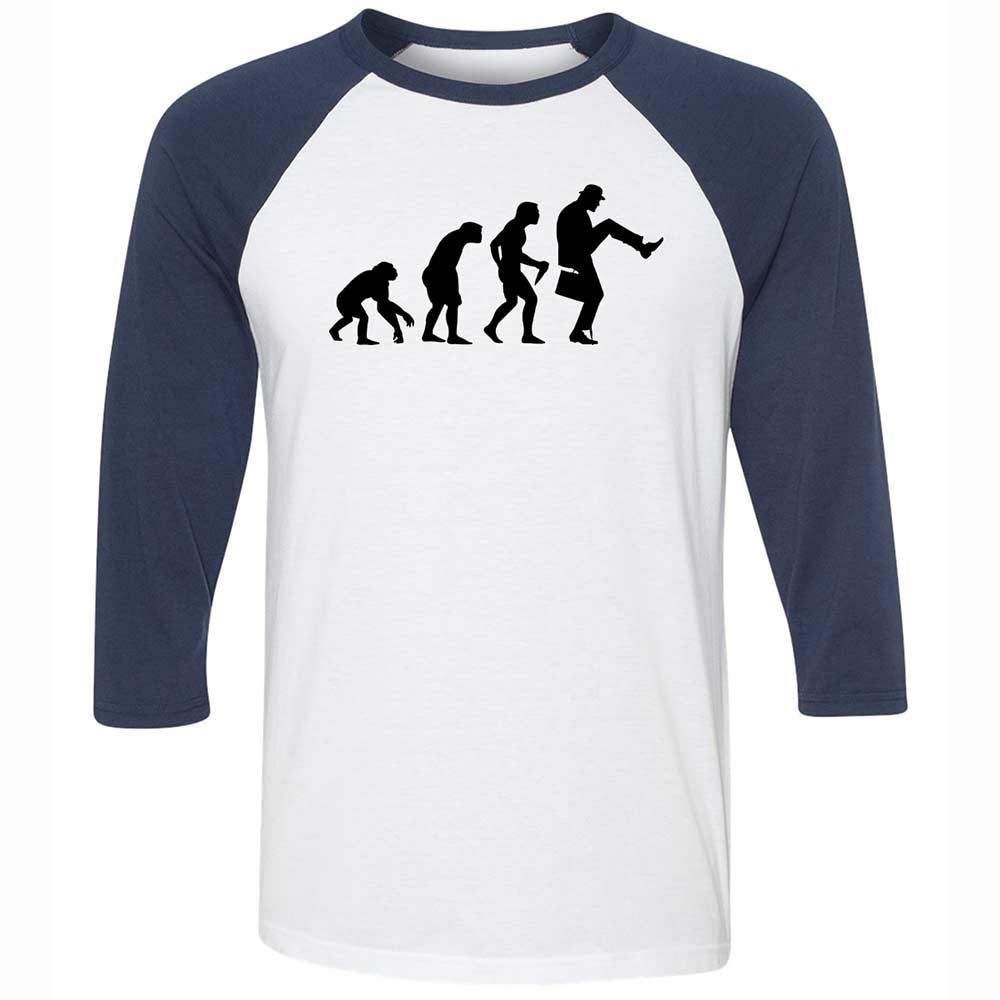 Unisex 3/4 Baseball Tee - QFLBRKZW - White/Navy - 8