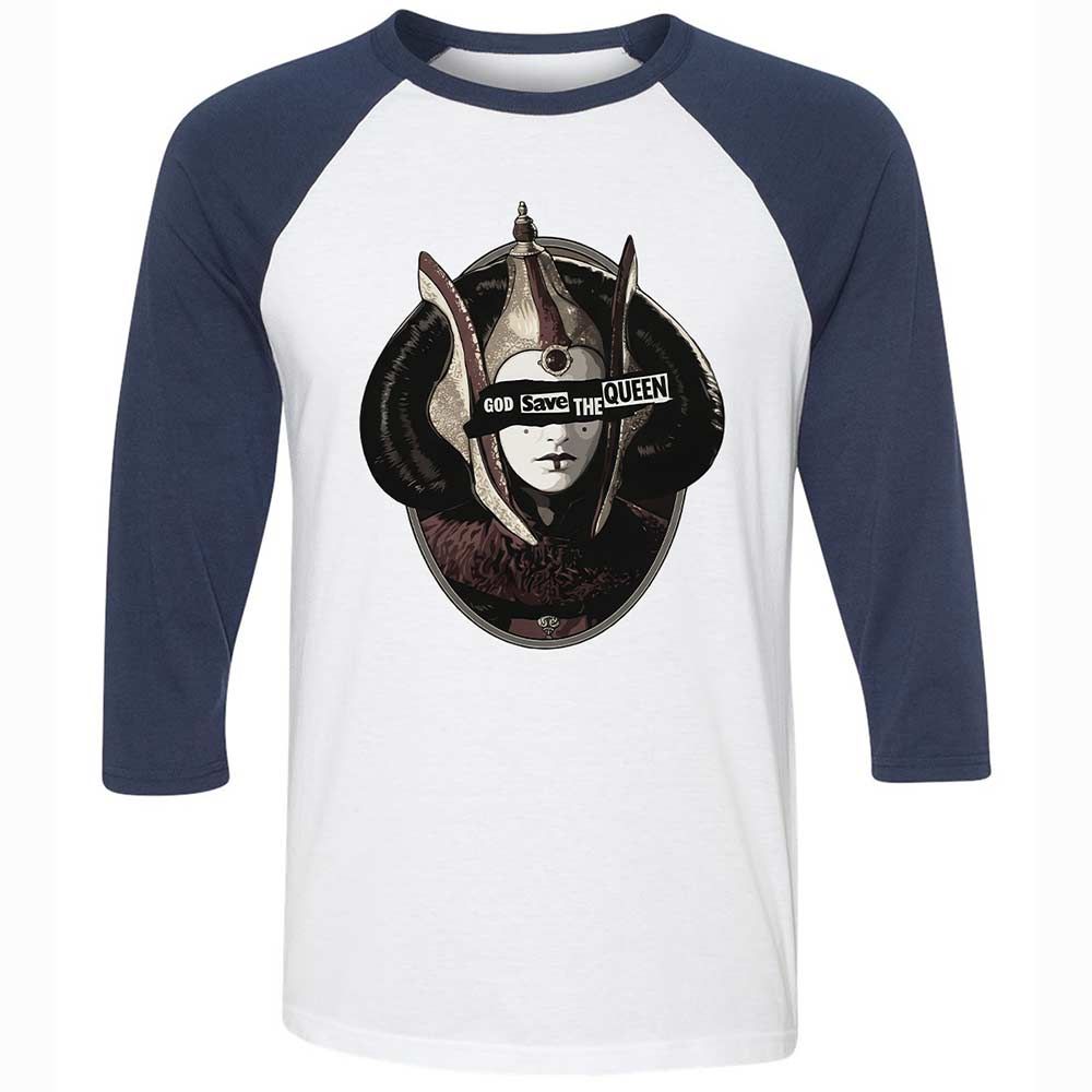 Unisex 3/4 Baseball Tee - 3QXF181K - White/Navy - 8