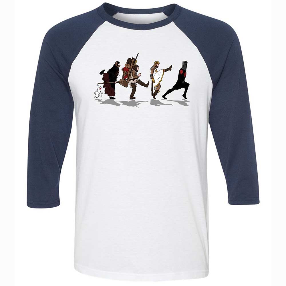 Unisex 3/4 Baseball Tee - C9H6QUA4 - White/Navy - 8