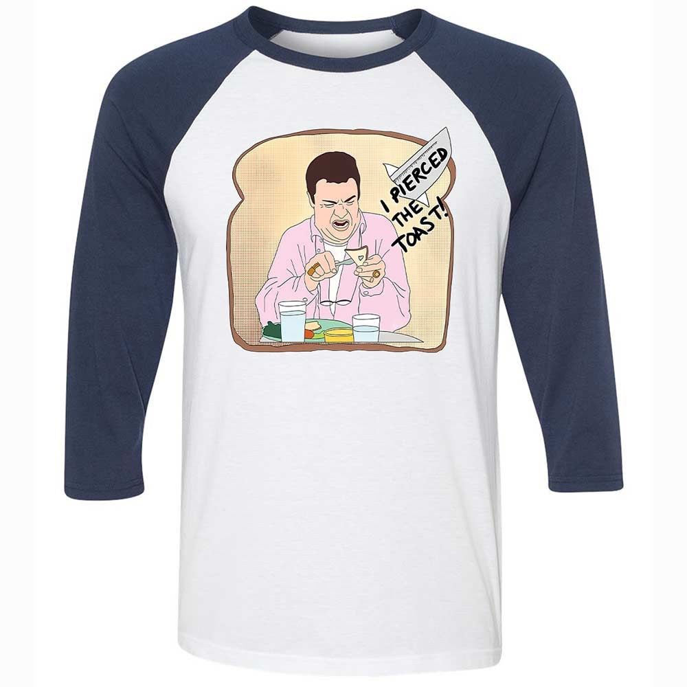 Unisex 3/4 Baseball Tee - BGJWKU9V - White/Navy - 8