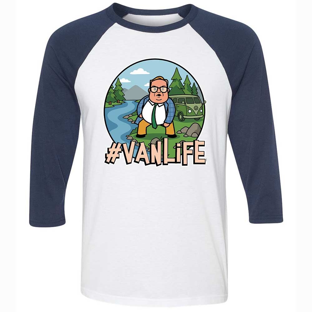 Vanlife living in a van down by the river - White/Navy - 8