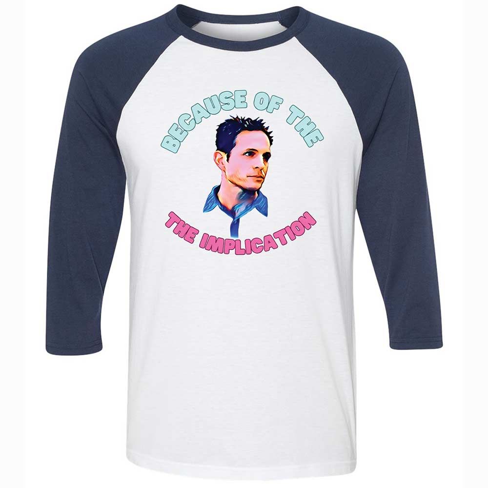 Unisex 3/4 Baseball Tee - PGLMS8U1 - White/Navy - 8