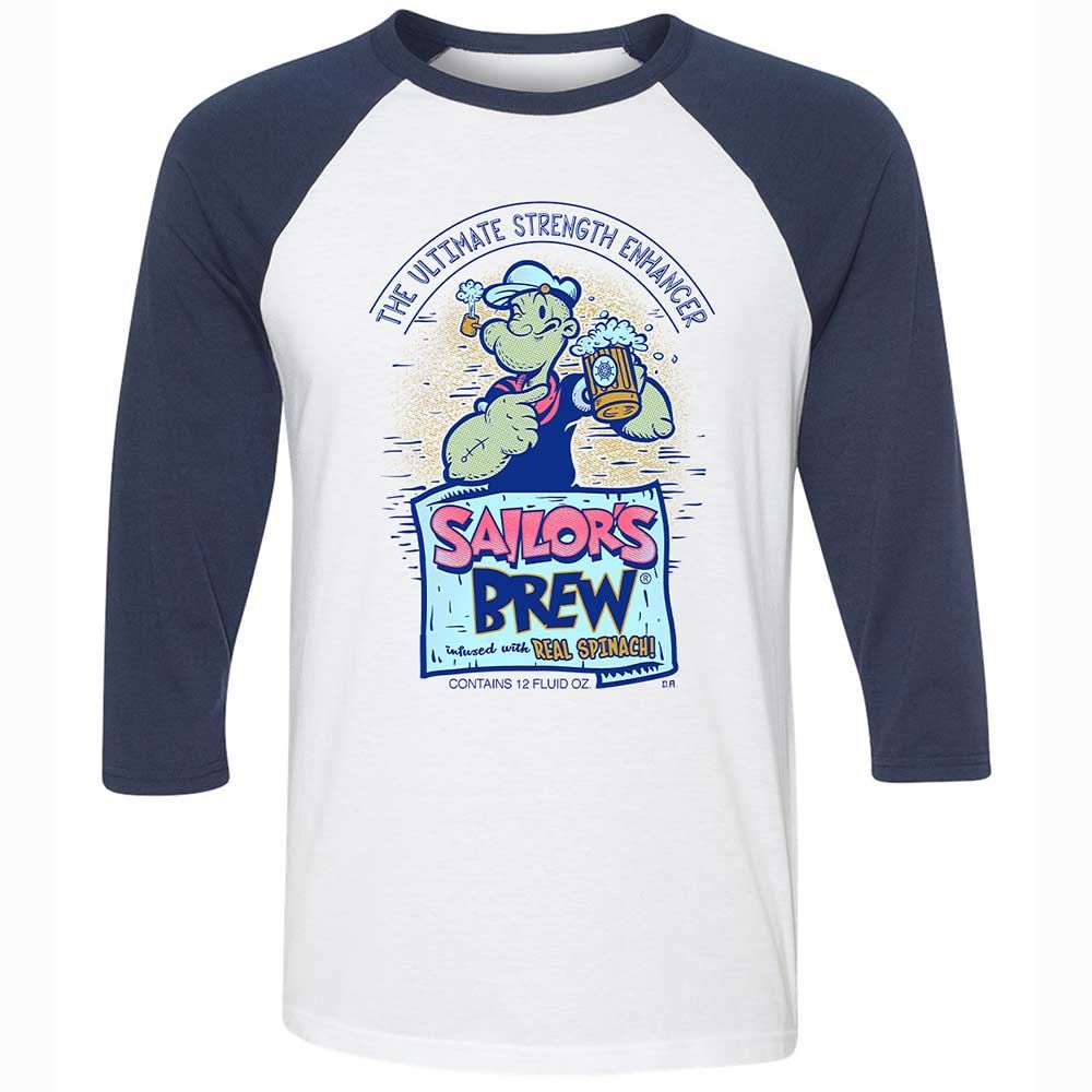 Unisex 3/4 Baseball Tee - 57LC3SJC - White/Navy - 8