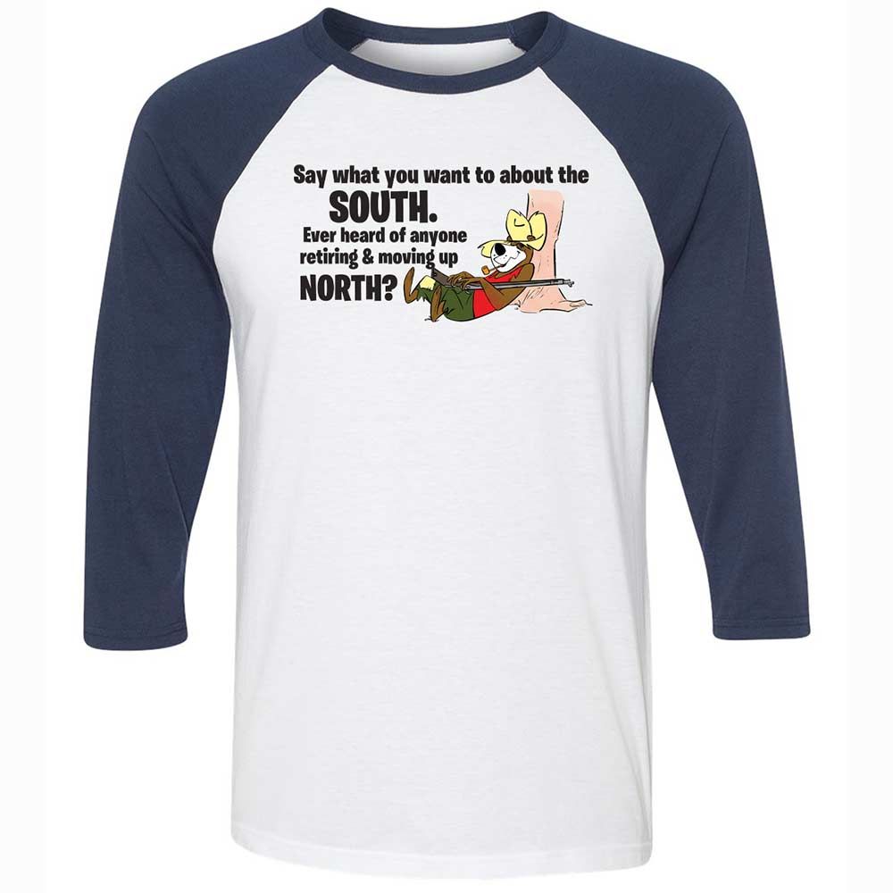 Unisex 3/4 Baseball Tee - JDN82QNK - White/Navy - 8