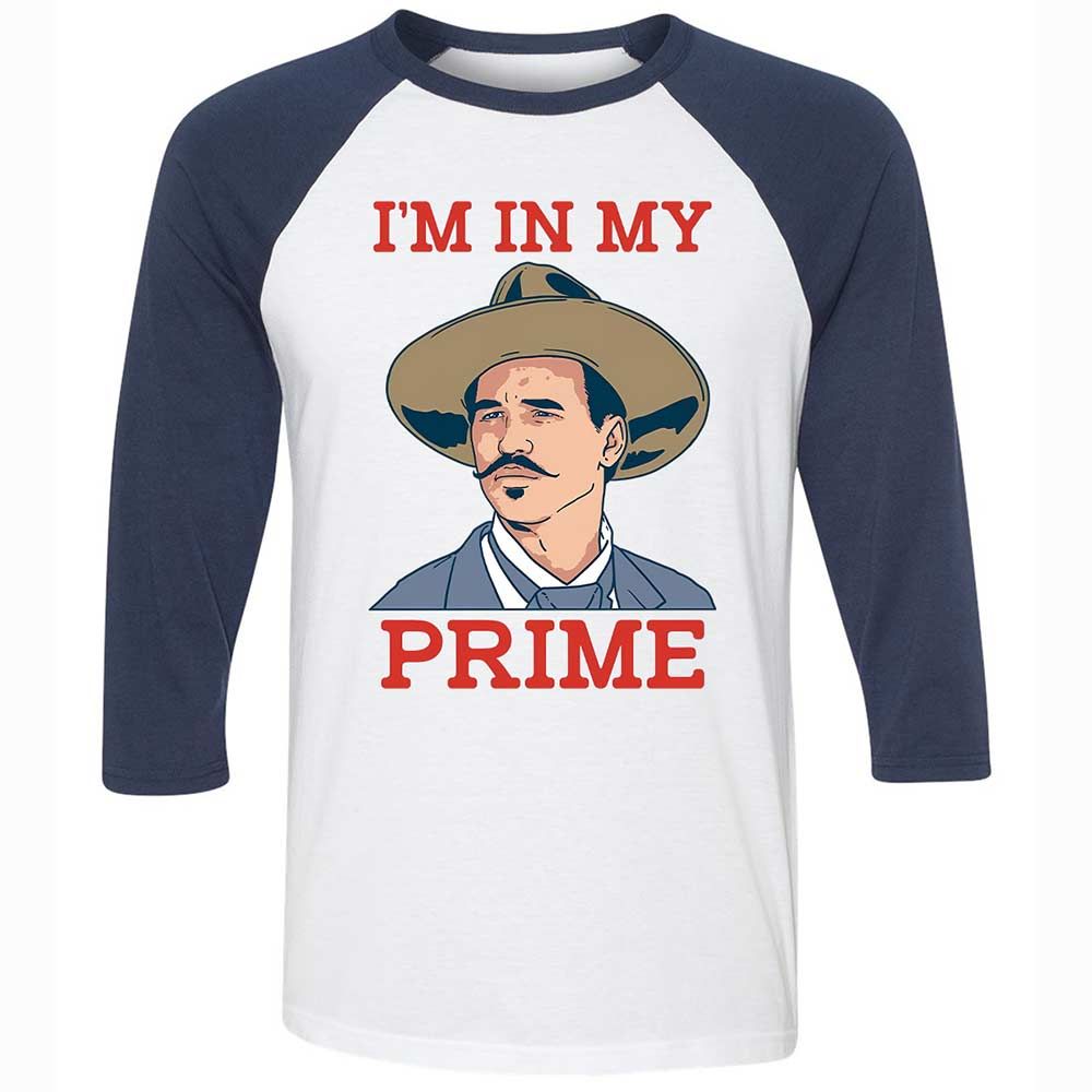 Unisex 3/4 Baseball Tee - 3KWRY2DQ - White/Navy - 8