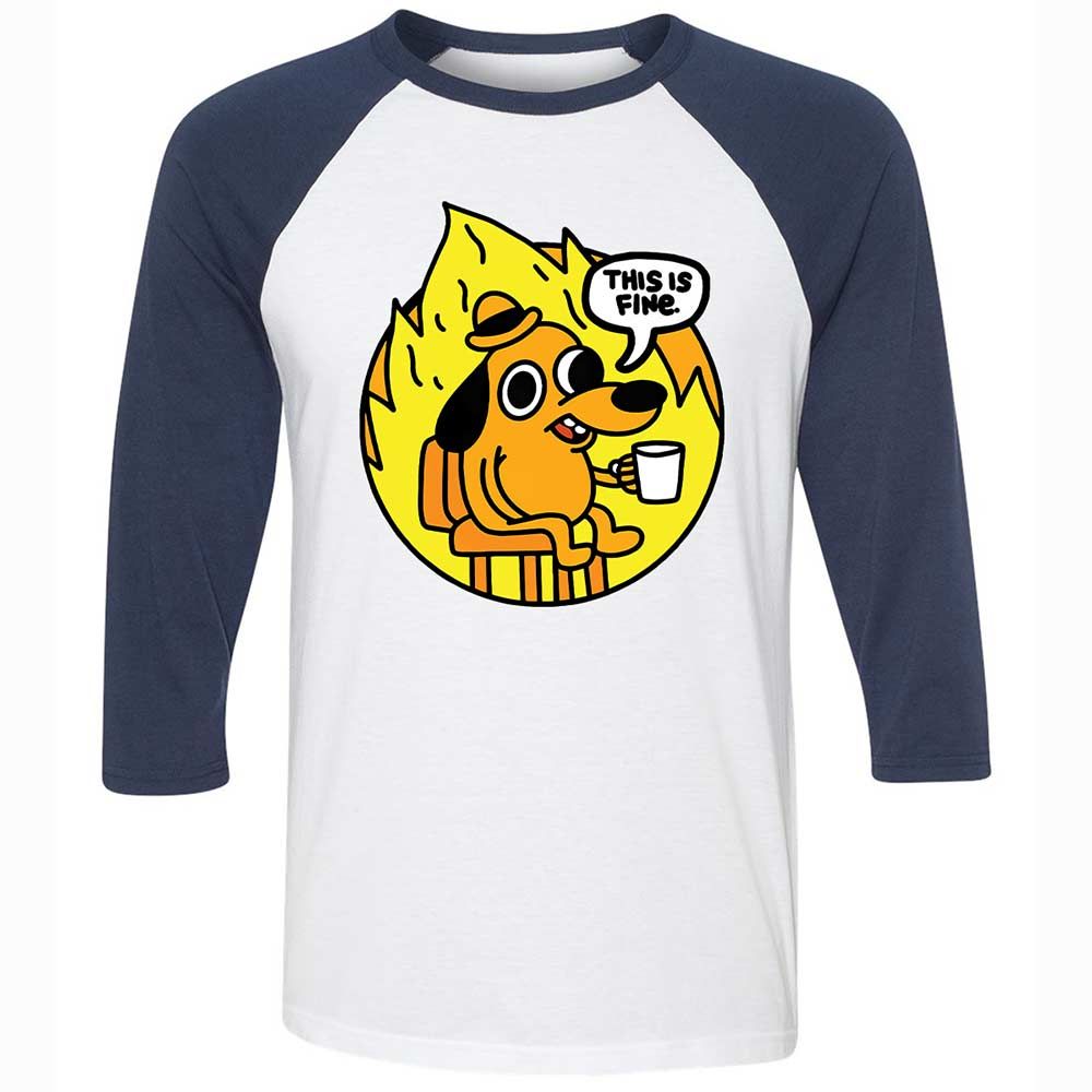 This is Fine - White/Navy - 8