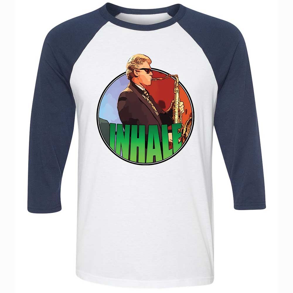 Playing the Saxophone - White/Navy - 8