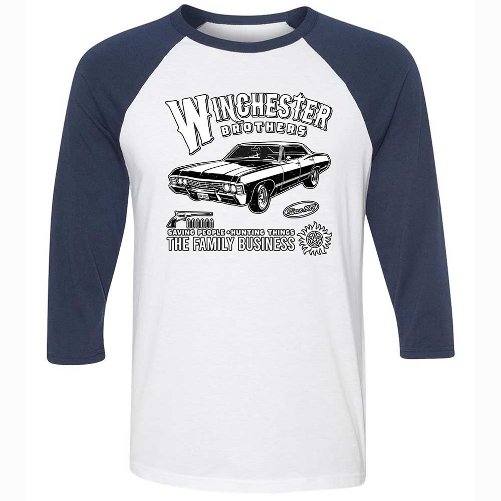 Unisex 3/4 Baseball Tee - RCXR2TAV - White/Navy - 8